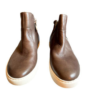 Kenneth Cole Gentle Soles Womens Leather Ankle Boots Side Zip Size 7US Brown